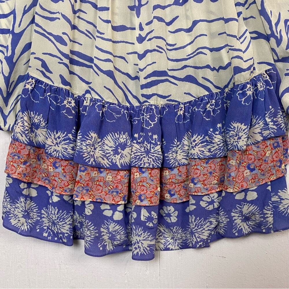Pepin Blue Floral Ruffled Off Shoulder Top Size Small - Picture 4 of 7